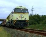 Die WLE 21 fhrt mit einem Suferzug von Braunschweig nach Goslar 
(7.9.2007)