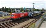 223 056-3 der WLE Lok 22 bei der Einfahrt mit Ihrem Sonderzug in Bahnhof Wilhelmshaven. 13/09/2013
