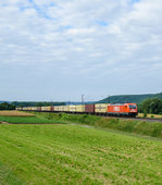 187 010(WLE 82) mit Warsteinerzug DGS 52674 nach Warstein.Aufgenommen bei Himmelstad am 9.7.2016.