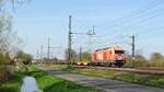 WLE 22 (223 056) mit Containerzug DGS 52463 Dradenau - Lippstadt Gbf (Diepholz, 11.04.2022).