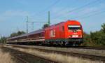 WLE 23 (223 057) mit einem aus Euro-Express-Wagen bestehenden Sonderzug in Richtung Osnabrck (Diepholz, 30.09.12).