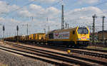 264 011 der Wiebe wartete am 14.06.18 in Bitterfeld auf den nächsten Einsatz ihres Umbauzuges.