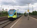 ET 019 der Westfalenbahn mit WFB 90604 Mnster Hauptbahnhof-Osnabrck Hauptbahnhof auf Bahnhof Lengerich am 2-7-2011.