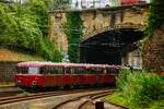 VEB/AKE Schienenbus VT98 nach Altenbeken in Wuppertal, Juli 2023.
