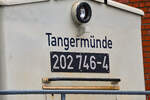 Hier zusehen ist eine Detailaufnahme der Fahrzeugnummer und des Fahrzeugnamens von D-ALS 202 746-4. Diese stand am 13.02.2026 im Lübecker Hbf (AL) abgestellt.