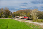 139 309 BayernBahn mit dem Henkelzug bei Steinach b. Rothenburg Richtung Ansbach, 20.04.2022
