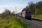 139 309 BayernBahn mit dem Henkelzug bei Oberdachstetten Richtung Ansbach, 28.04.2022