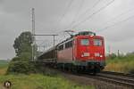 139 287-7 mit Henkelzug in Porz-Wahn, August 2013.