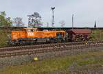 BBL Logistik, DE 18, 9280 4185-7 D-BBL mit einem Schotterwagen am Haken in Gera am 27.4.2026