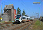 BTK 6442 924-4 am 22.03.2026 im Bahnhof Geroldshausen als RE 8 auf der Fahrt von Würzburg über die Frankenbahn nach Stuttgart.
