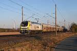 Mit einem langen Kieszug am Haken rollte am Abend des 06.03.26 159 104 der Captrain durch Wittenberg-Labetz Richtung Dessau.