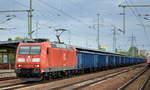 DB Cargo Deutschland AG mit  185 041-1  [NVR-Number: 91 80 6185 041-1 D-DB] und einem Kohlezug aus Polen mit offenen Drehgestell-Güterwagen der PKP Cargo am 20.08.18 Bf. Flughafen Berlin-Schönefeld.