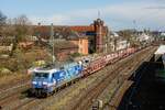 DB 152 136-8  TFG AlbatrosExpress  mit G�terzug in Wuppertal, M�rz 2024.