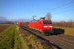 DB Cargo Siemens 152 031-1 mit Mischer bei Nieder-Mörlen am 11.01.25