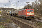 DBC 189 100 mit einem Kesselwagenzug in Köln West am 31.01.2025
