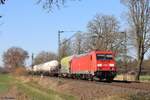 185 255-7 (DB) mit einem gemischten Güterzug in Hamm Pelkum, 8.
