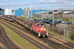 294 828-9 rangiert am Morgen des 31.03.2025 Waggons bei Saarstahl in Saarbrücken-Burbach