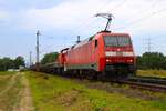 DB Cargo Siemens 152 041-0 mit 294 xxx-x in Mainz Bischofsheim Netztrennstelle am 24.07.25