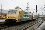 DB 101 088-3  Dampfbahn-Route Sachsen  mit IC2217 in D�sseldorf Hbf, Dezember 2021.