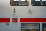 Beschriftung an DB Fernverkehr Bombardier Doppelstockgarnitur am 02.12.22 in Frankfurt am Main Hbf