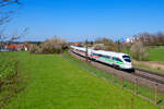 411 077 DB Fernverkehr  Rathenow  als ICE 91 (Dortmund Hbf - Wien Hbf) bei Postbauer-Heng, 23.04.2021