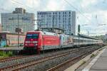 DB 101 056-0 & DB 101 110-5  50 Jahre Intercity  mit EC7 in Essen Hbf, Juli 2025.