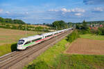 411 076 DB Fernverkehr  Coburg  als ICE 90 (Wien Hbf - Hamburg-Altona) bei Siegelsdorf, 01.09.2021