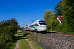 411 056 DB Fernverkehr  Waren (Müritz)  als ICE 27 (Dortmund Hbf - Wien Hbf) bei Postbauer-Heng, 10.10.2021