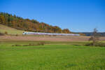 ICE 1284 (München Hbf - Hamburg-Altona) bei Oberdachstetten, 24.10.2021
