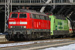 D-DB 218 322-6 zog am 19.02.2026 ihren IC 2262 von Lübeck Hbf (AL) nach Bad Kleinen (WK). Für die Elektrifizierten Streckenabschnitte (Hamburg Hbf -> Lübeck Hbf / Bad Kleinen -> Rostock Hbf) kam D-DB 101 088-3 zum Einsatz.