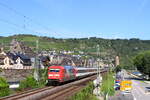 Deutschland  Lok 101 115 von DB Fernverkehr mit einem Personenzug, Oberwesel  7/8/2025