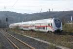 IC 2 Dostos Doppelstockwagen am Schluss des Zuges 146 553-3 als Testfahrt am 10.12.2015 in Wuppertal