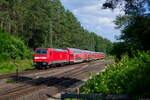 146 232 DB Regio mit RE 4858 (München Hbf - Nürnberg Hbf) bei Ochenbruck, 30.07.2021