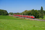 425 146 DB Regio als RB 58117 (Würzburg Hbf - Treuchtlingen) bei Uffenheim, 03.09.2021