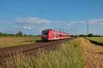 DB Regio S-Bahn Rhein Main 425 523-8 als S7 in Riedstadt Wolfskehlen am 09.06.21