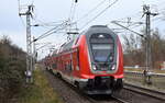 DB Regio AG - Region Nordost, Fahrzeugnutzer: Regionalbereich Mecklenburg-Vorpommern, Schwerin mit  445 007  (NVR:  91 80 0445 007-1 D-DB.... ) als RE3 Richtung Bahnhof Berlin-Gesundbrunnen