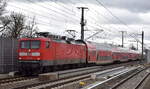 DB Regio AG - Region Nordost, Fahrzeugnutzer: Regionalbereich Berlin/Brandenburg, Potsdam mit ihrer  112 184  (NVR:  91 80 6112 184-7 D-DB ) als RE3 nach Stralsund Hbf.