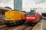 DB 203 312-4 & DB 146 004 mit RE9 nach Siegen in K�ln Messe Deutz, Juli 2021.
