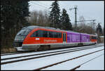 DB Regio Erzgebirgsbahn VT 642 055/555  PURPLE-PATH  am 06.01.2026 als Regionalbahn (RB80) 23712 Cranzahl - Chemnitz Hbf in Niederwiesa.