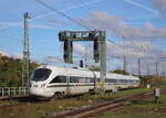 Der  advanced TrainLab  605 017-2 von DB Systemtechnik am 19.10.2026 in Magdeburg-Neustadt.