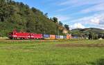 243 864-6 und 243 650-9 (DeltaRail) fuhren am 28.09.20 einen Containerzug von Cottbus nach Nürnberg.