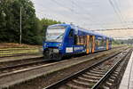  Die Vogtlandbahn mit dem VT 072 ( 9580 0650 072 -1 D-DLB ) steht abfahrbereit im Bahnhof Franti¨kovy L�zně (Franzensbad) am 01. August 2026  mit dem Ziel Plauen.