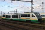 Desiro VT01B/VT01A der Vogtlandbahn GmbH auf Bahnhof Cheb (Tschechien) am 13-8-2005.