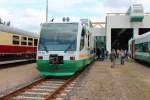 VT 34 der Vogtlandbahn zur Tag der offenen Tr in den Regentalwerken in Neumark(Sachs). 02.06.2012
