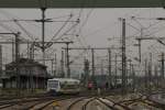 Vogtlandbahn VT 52 als EB 80676 nach Leinefelde, am 31.08.2012 bei der Ausfahrt in Erfurt Hbf. Der Tw war damals leihweise bei der Erfurter Bahn im Einsatz.