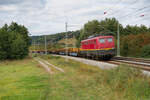 140 070 EBM Cargo mit einem Langschienenzug bei Lehrberg Richtung Ansbach, 21.09.2021