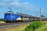 EVB 140 870-7 zog am 13.06.2021 einen Autozug durch Vietznitz in Richtung Hamburg.