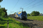 Mit einem langen Holzzug am Haken rollte 159 229 der evb am 25.05.26 durch Wittenberg-Labetz Richtung Falkenberg(E).