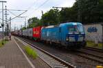 EGP Siemens Vectron 193 838-0 mit Containerzug in Hamburg Harburg am 18.07.25 vom Bahnsteig aus fotografiert 