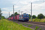 Mit einem Containerzug rollte der EGP-Smartron 192 103 am 24.06.25 durch Brehna Richtung Bitterfeld.